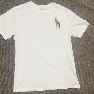 Polo Ralph Lauren White T-Shirt with Multicolor Logo